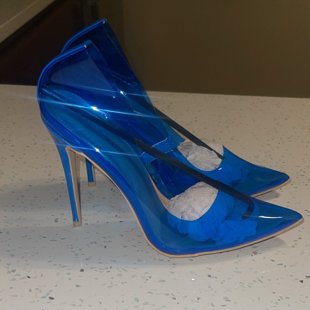 New Azalea Wang see through blue pumps
